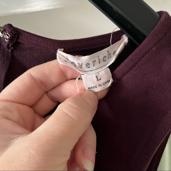 Womens large dress deep plum suede material - Picture 4 of 9